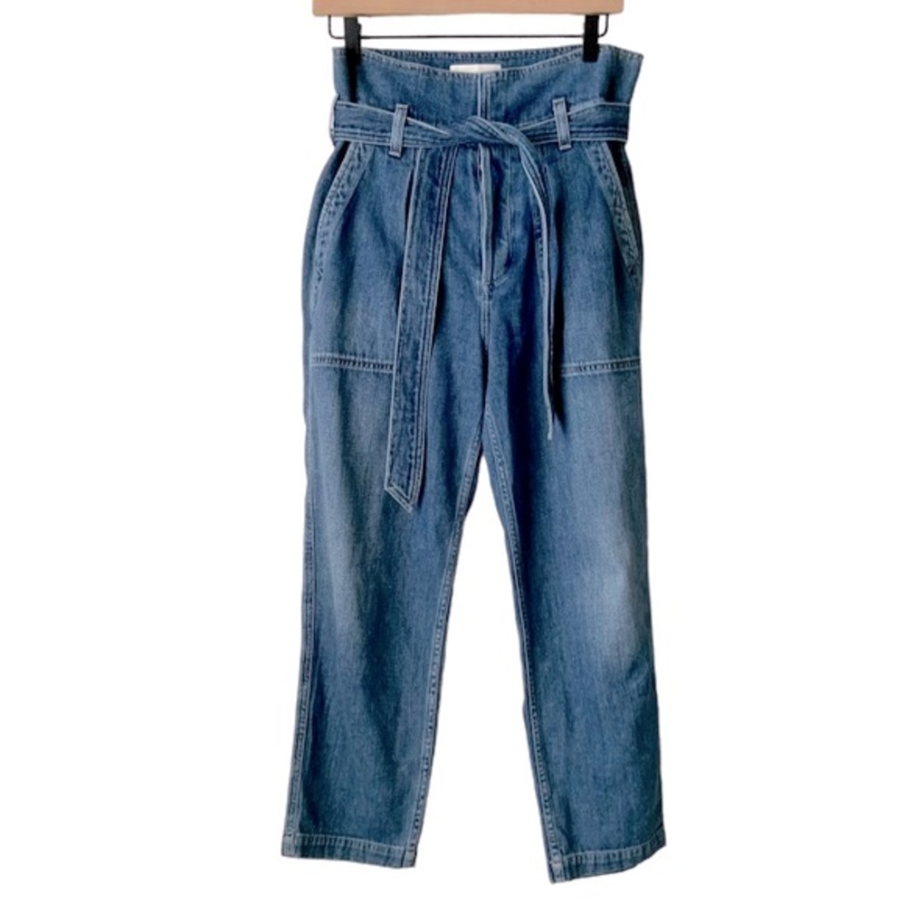 CITIZENS OF HUMANITY Noelle Belted Cargo Jeans High Waist Crop Blue Size 27 - Picture 5 of 16